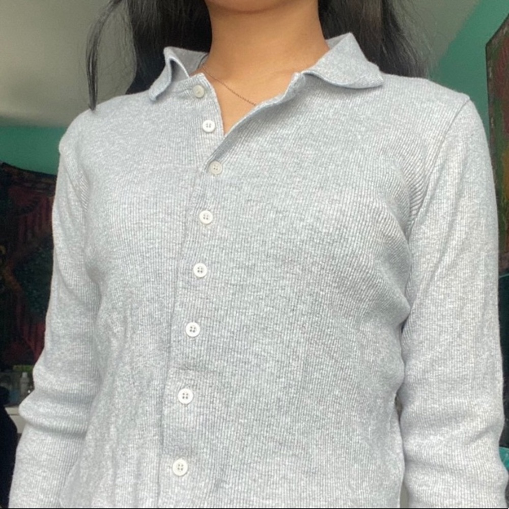 Brandy Melville cardigan grey top